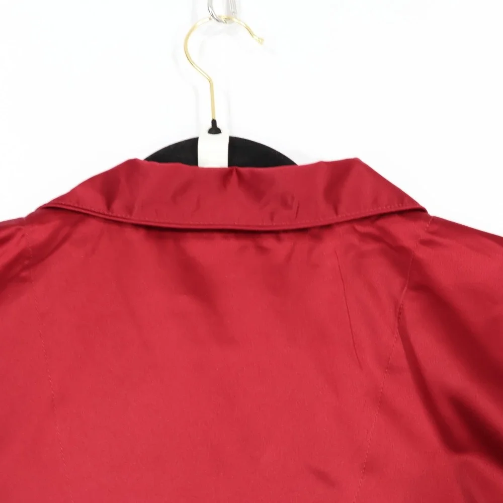 Lauren Ralph Lauren Pajama Set Women PS Red Satin Crest Holiday Festive $84 NWT